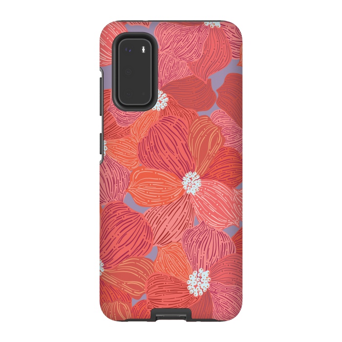 Galaxy S20 StrongFit Coral floral by Nina Leth