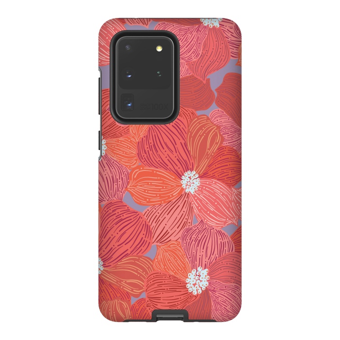 Galaxy S20 Ultra StrongFit Coral floral by Nina Leth