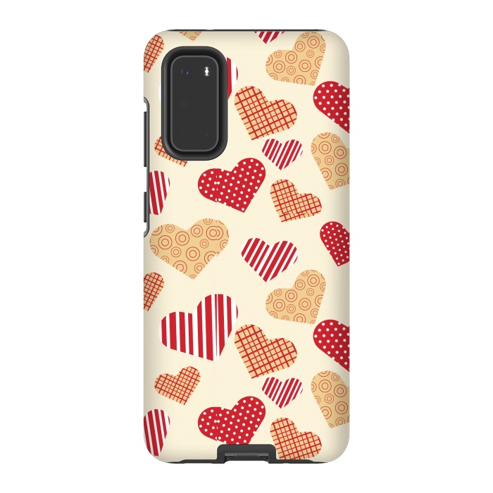 Galaxy S20 StrongFit RED GOLDEN HEARTS by MALLIKA