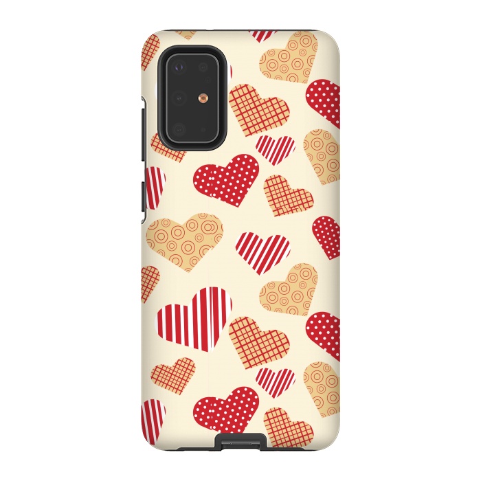 Galaxy S20 Plus StrongFit RED GOLDEN HEARTS by MALLIKA