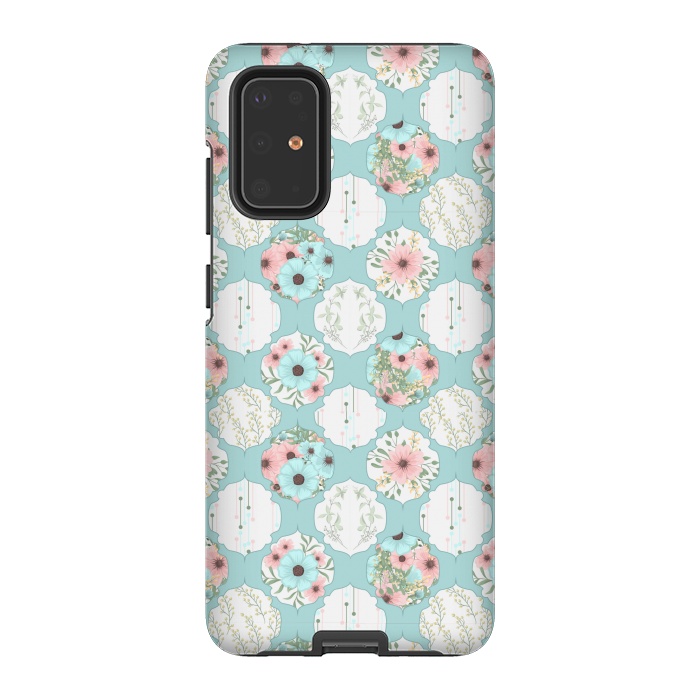Galaxy S20 Plus StrongFit BLUE FLORAL PATCHWORK  by MALLIKA