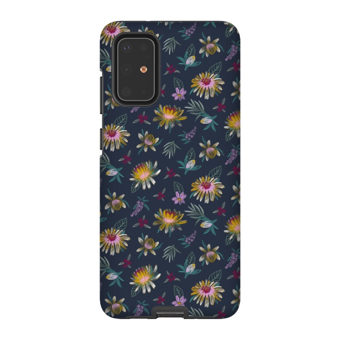 Galaxy S20 Plus StrongFit Blue Floral by Tishya Oedit