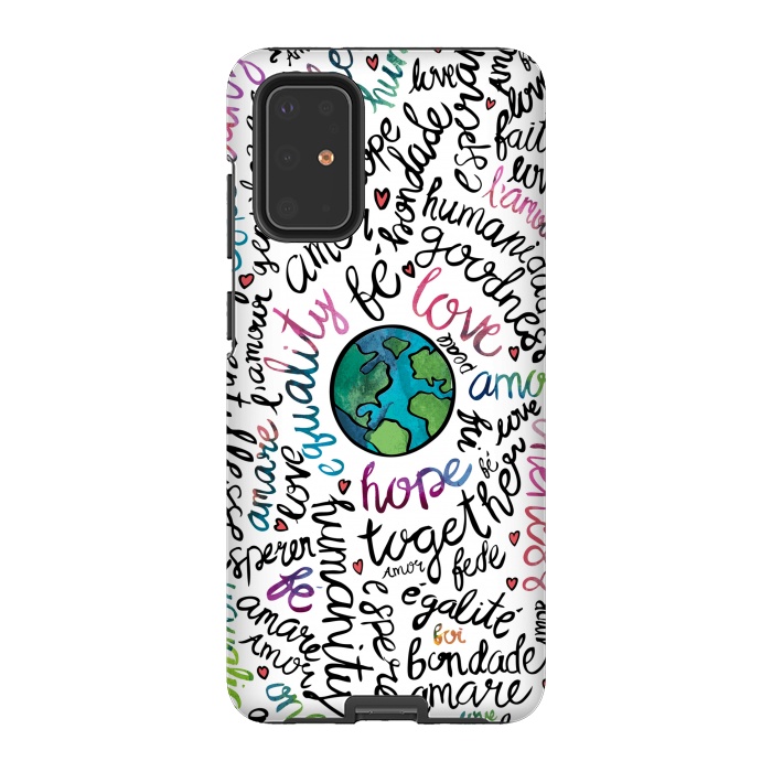 Galaxy S20 Plus StrongFit Inspirational World II by Pom Graphic Design