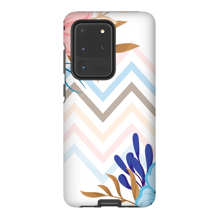 Galaxy S20 Ultra StrongFit chevron flowers by haroulita