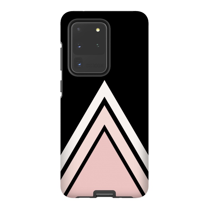 Galaxy S20 Ultra StrongFit Pink triangles by Jms