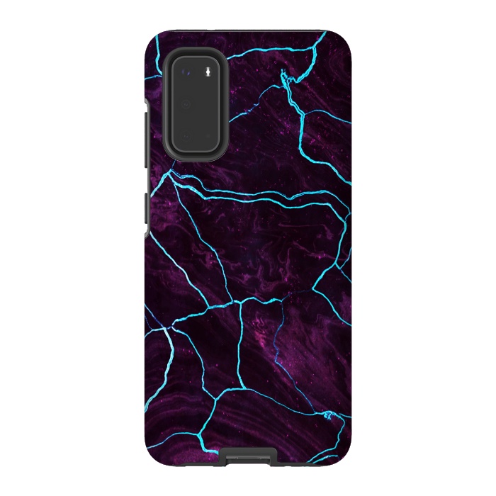 Galaxy S20 StrongFit Metallic dark purple marble by Oana 