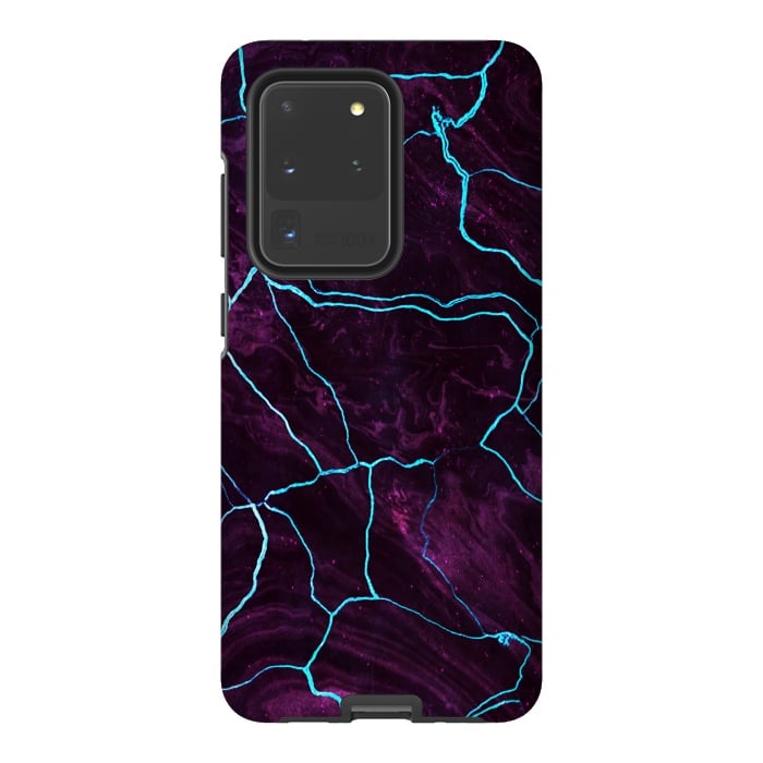 Galaxy S20 Ultra StrongFit Metallic dark purple marble by Oana 
