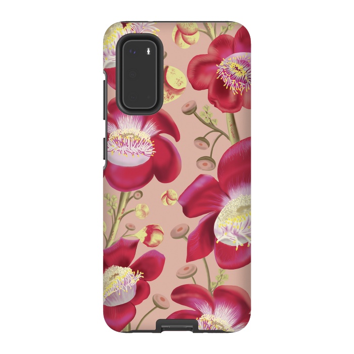 Galaxy S20 StrongFit Cannonball Tree Pattern - Blush by Anis Illustration