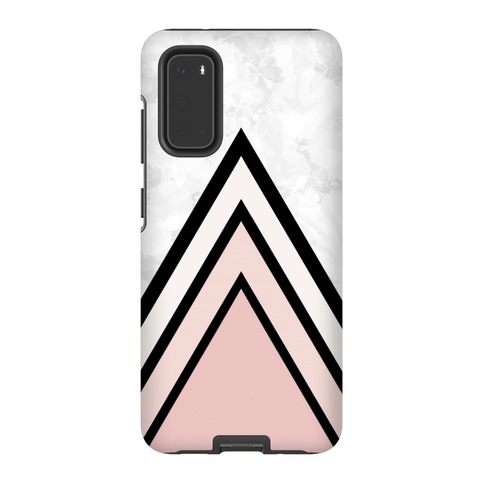 Galaxy S20 StrongFit Black pink triangles by Jms
