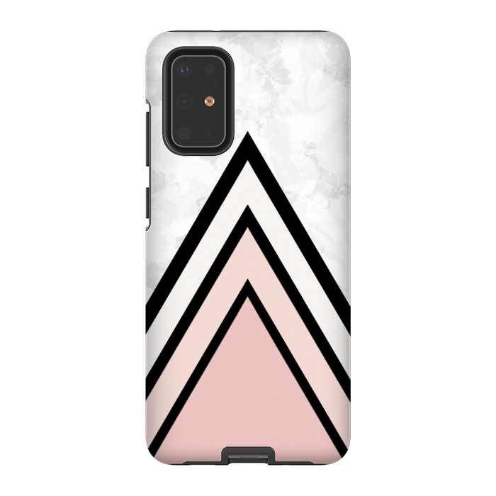 Galaxy S20 Plus StrongFit Black pink triangles by Jms