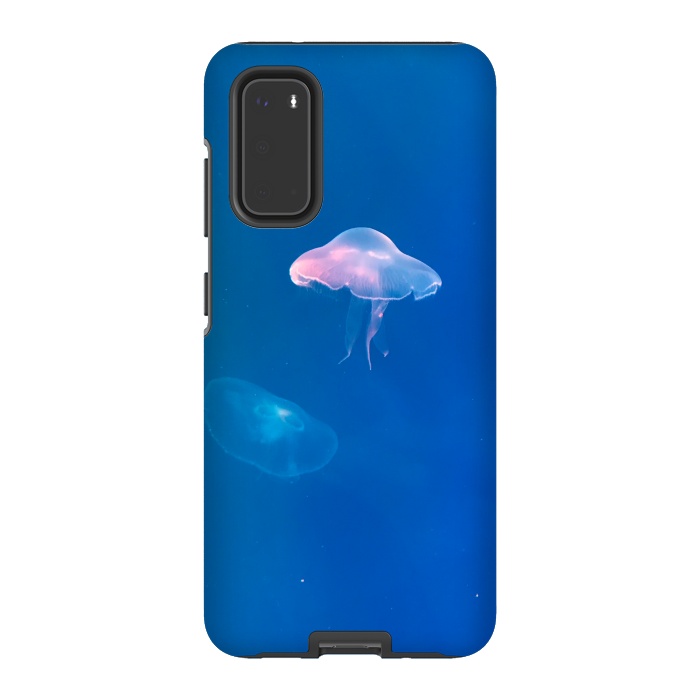 Galaxy S20 StrongFit White Jellyfish in Blue Water by Winston