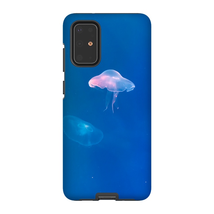 Galaxy S20 Plus StrongFit White Jellyfish in Blue Water by Winston