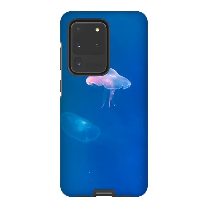 Galaxy S20 Ultra StrongFit White Jellyfish in Blue Water by Winston