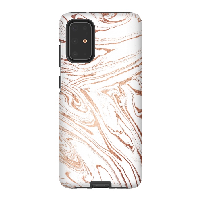 Galaxy S20 Plus StrongFit White marble with rose gold details by Oana 