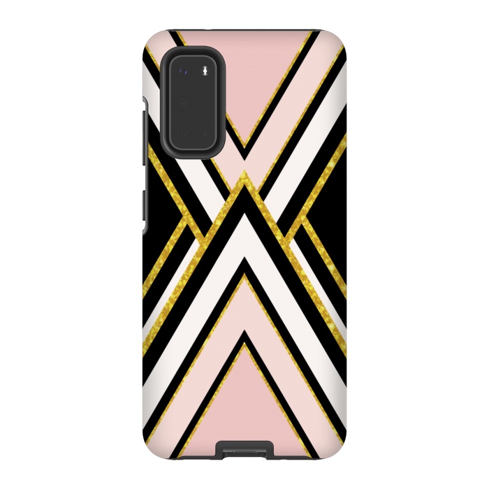 Galaxy S20 StrongFit Pink gold geometric by Jms