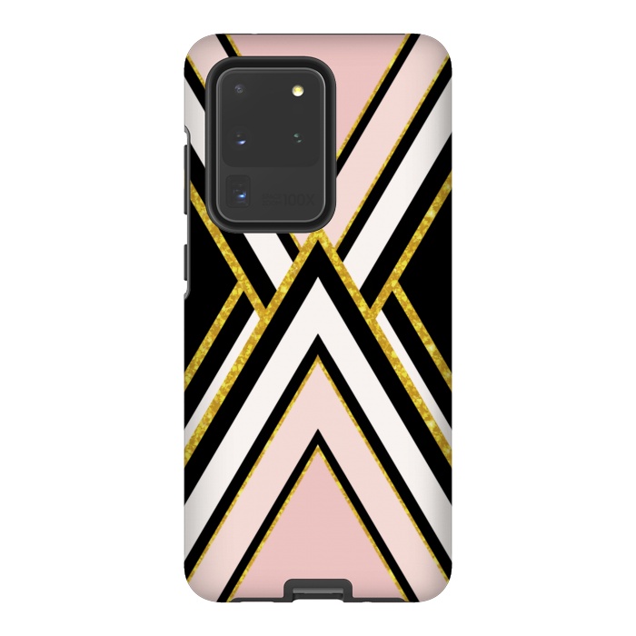 Galaxy S20 Ultra StrongFit Pink gold geometric by Jms