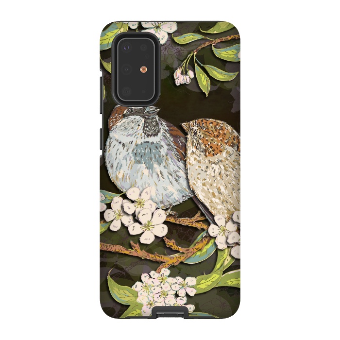 Galaxy S20 Plus StrongFit Sweet Sparrows by Lotti Brown