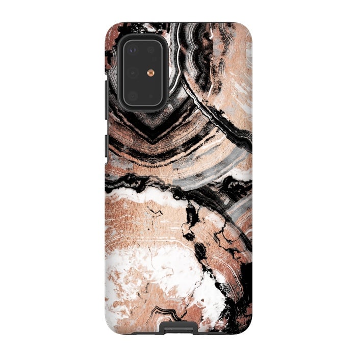 Galaxy S20 Plus StrongFit Rose gold geode marble by Oana 