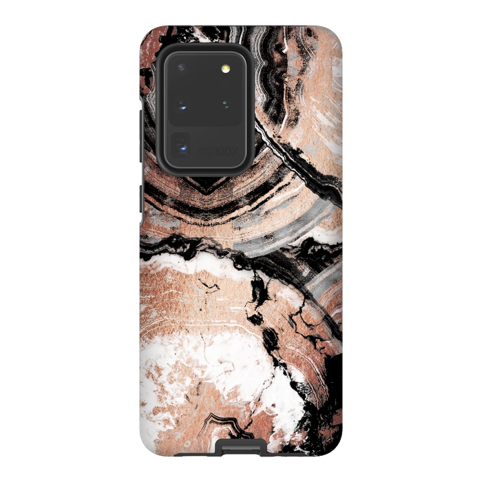 Galaxy S20 Ultra StrongFit Rose gold geode marble by Oana 