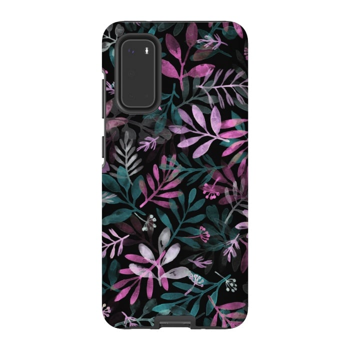 Galaxy S20 StrongFit pink and green branches by Alena Ganzhela