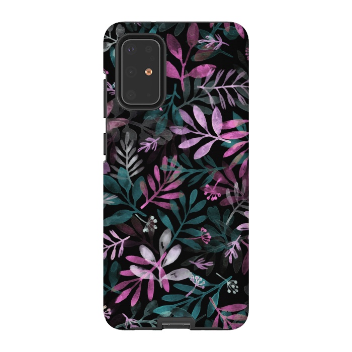 Galaxy S20 Plus StrongFit pink and green branches by Alena Ganzhela