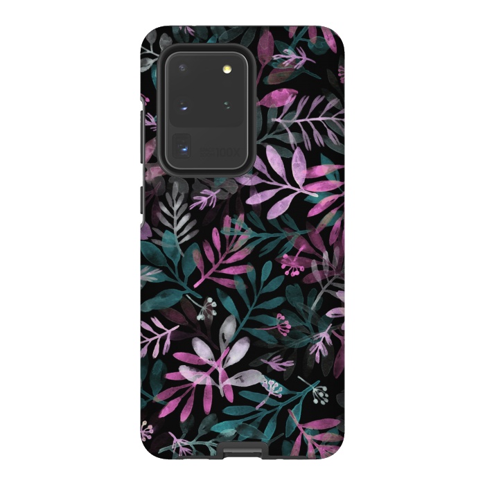 Galaxy S20 Ultra StrongFit pink and green branches by Alena Ganzhela