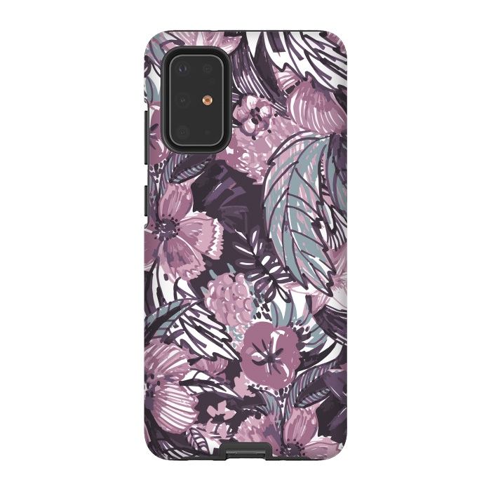 Galaxy S20 Plus StrongFit Modern sketched flower bouquet by Oana 