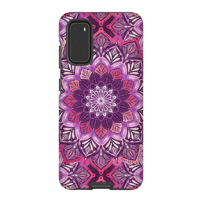 Galaxy S20 StrongFit Perfect Pearly Plum Mandala by Micklyn Le Feuvre