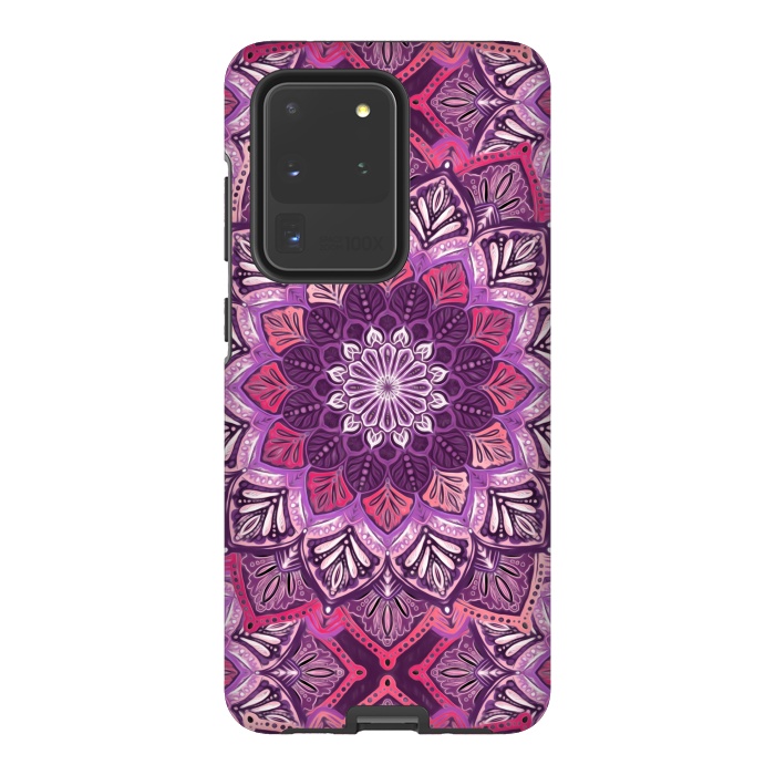 Galaxy S20 Ultra StrongFit Perfect Pearly Plum Mandala by Micklyn Le Feuvre
