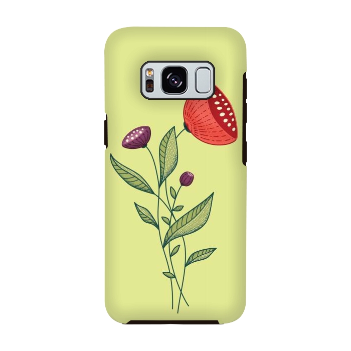 Galaxy S8 StrongFit Spring Flowers Abstract Botanical Line Art by Boriana Giormova