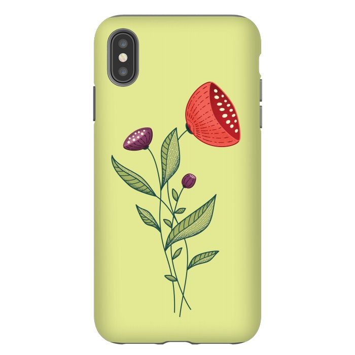 iPhone Xs Max StrongFit Spring Flowers Abstract Botanical Line Art by Boriana Giormova
