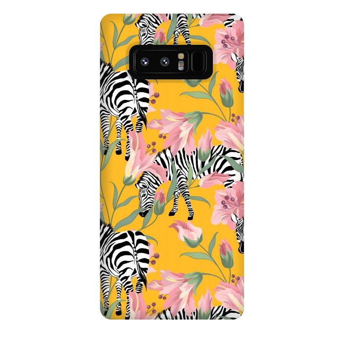 Galaxy Note 8 StrongFit Striped For Life | Zebra Mango Forest | Modern Bohemian Wildlife Jungle | Botanical Nature by Uma Prabhakar Gokhale