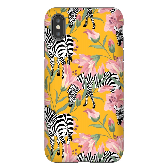 iPhone Xs Max StrongFit Striped For Life | Zebra Mango Forest | Modern Bohemian Wildlife Jungle | Botanical Nature by Uma Prabhakar Gokhale