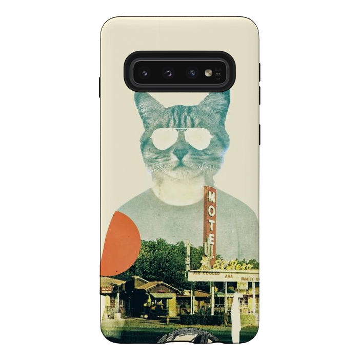 Galaxy S10 StrongFit Cool Cat by Ali Gulec