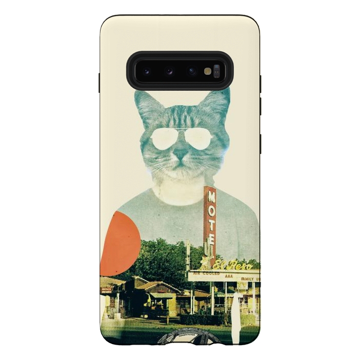 Galaxy S10 plus StrongFit Cool Cat by Ali Gulec