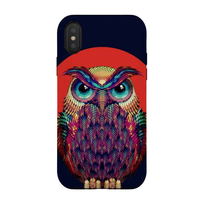 iPhone Xs / X StrongFit Geometric Owl by Ali Gulec