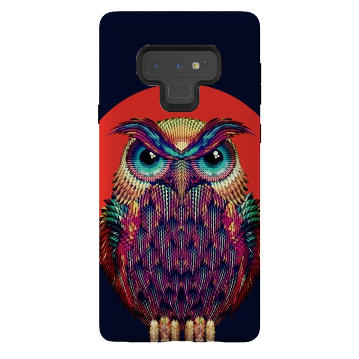 Galaxy Note 9 StrongFit Geometric Owl by Ali Gulec