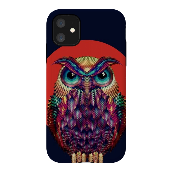 iPhone 11 StrongFit Geometric Owl by Ali Gulec
