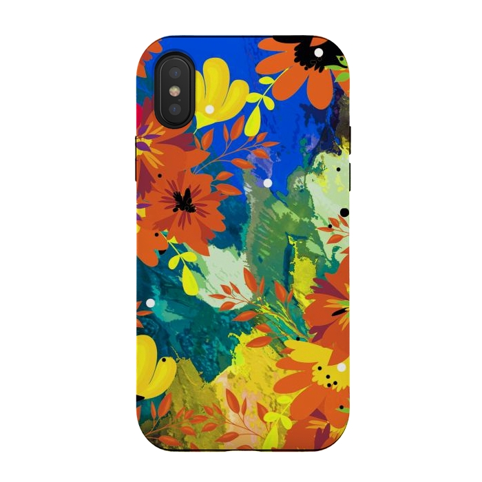 iPhone Xs / X StrongFit Yellow foresf flowers by Josie