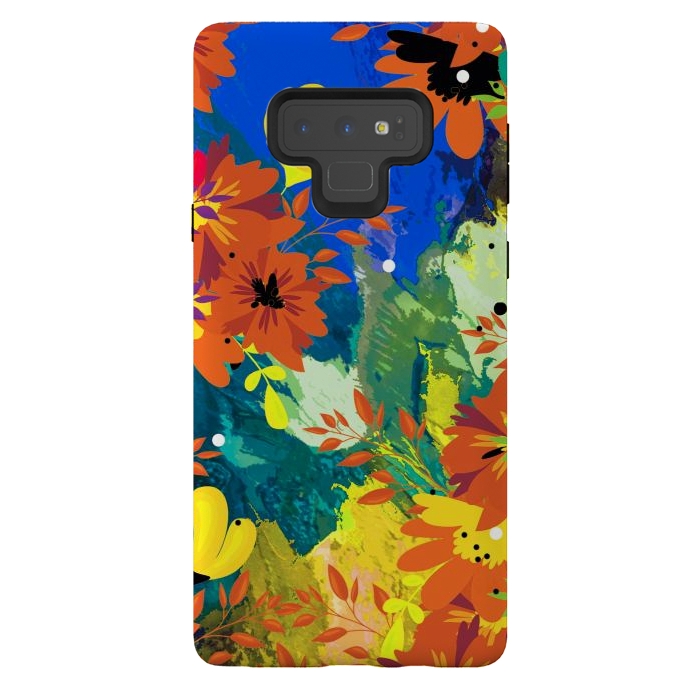 Galaxy Note 9 StrongFit Yellow foresf flowers by Josie