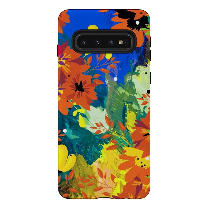 Galaxy S10 StrongFit Yellow foresf flowers by Josie