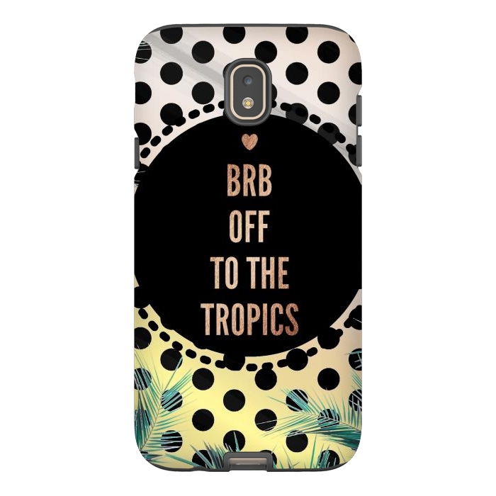Galaxy J7 StrongFit Off to the tropics typo and polka dots by Oana 