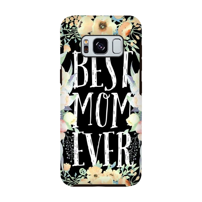 Galaxy S8 StrongFit Best mom spring watercolor flowers  by Oana 