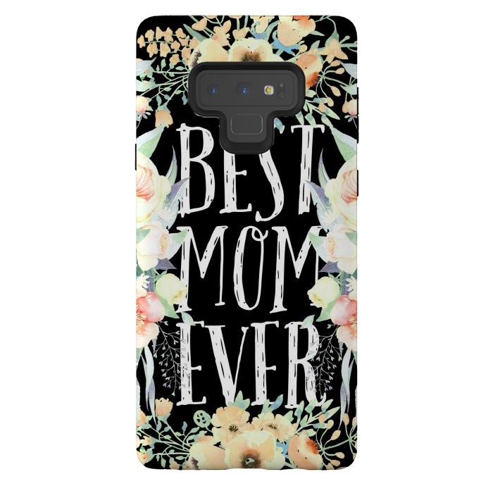 Galaxy Note 9 StrongFit Best mom spring watercolor flowers  by Oana 