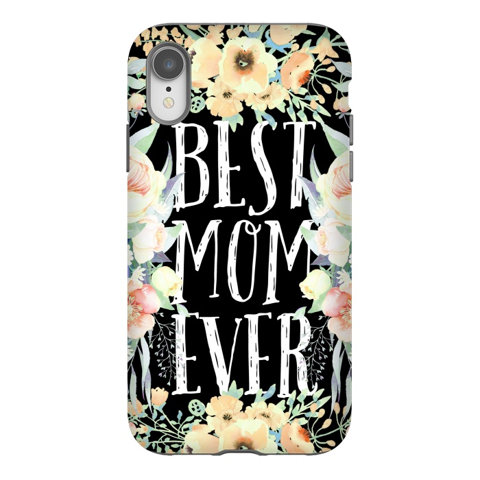 iPhone Xr StrongFit Best mom spring watercolor flowers  by Oana 