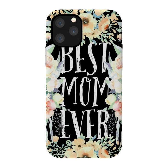 iPhone 11 Pro StrongFit Best mom spring watercolor flowers  by Oana 