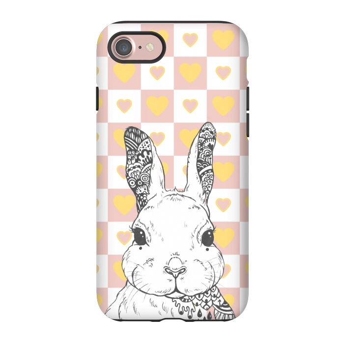 iPhone 7 StrongFit Rabbit and yellow hearts Alice in Wonderland by Oana 