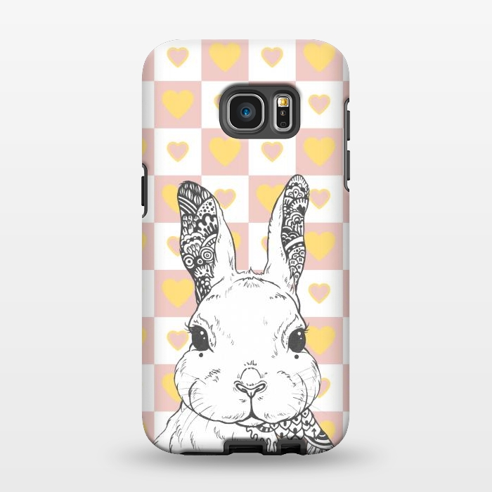 Galaxy S7 EDGE StrongFit Rabbit and yellow hearts Alice in Wonderland by Oana 