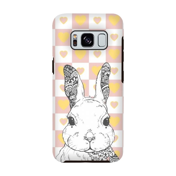 Galaxy S8 StrongFit Rabbit and yellow hearts Alice in Wonderland by Oana 