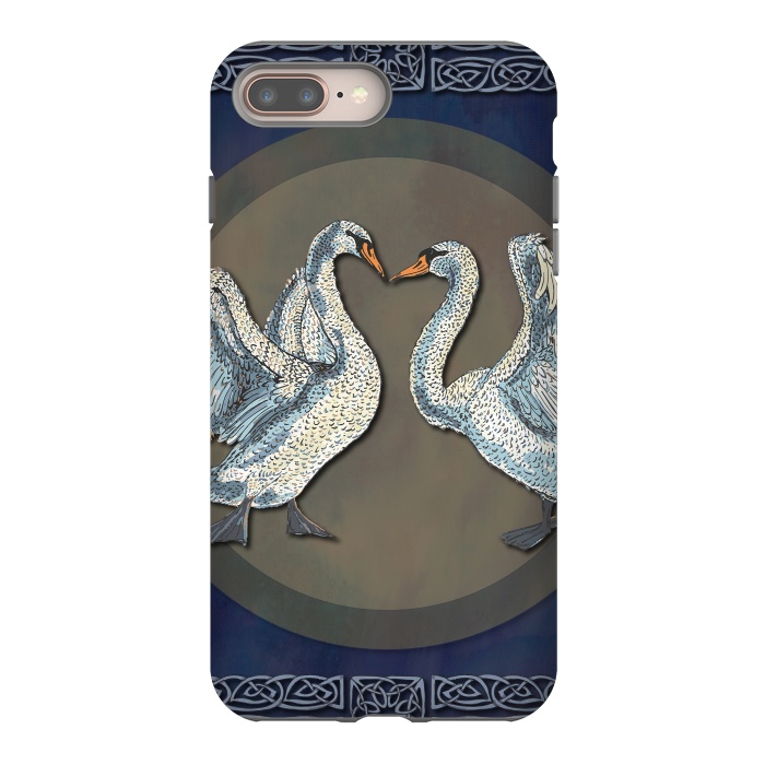 iPhone 7 plus StrongFit Dancing Swans by Lotti Brown